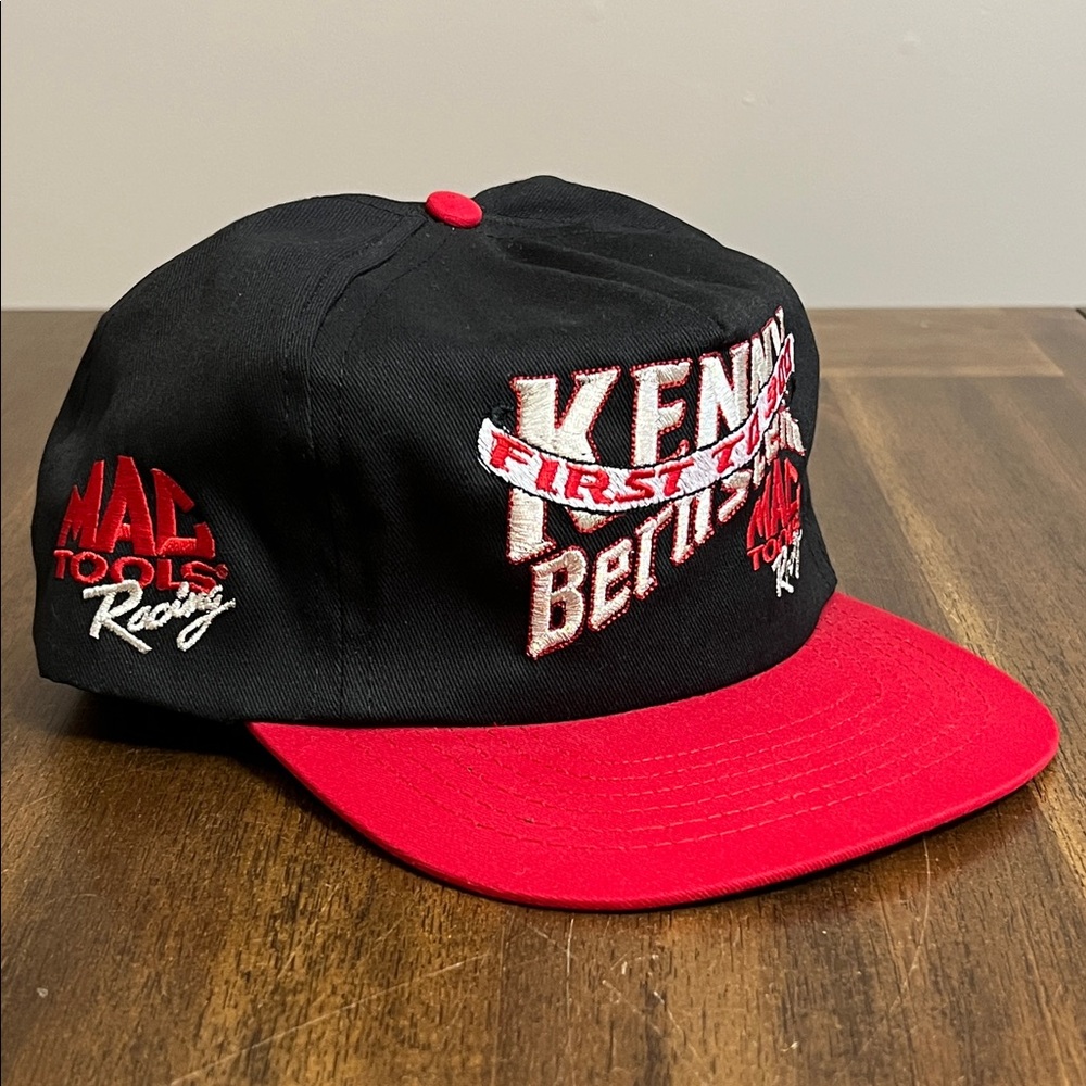 Vintage Kenny Bernstein Mac Tools Racing SnapBack Black and Red Cap Made In USA